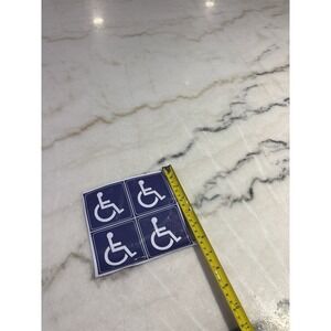 Set of Four Adhesive Handicap Accessibility Stickers Wheelchair Symbol
